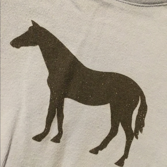 Lands'end light blue horse with sparkles tshirt - Picture 2 of 3
